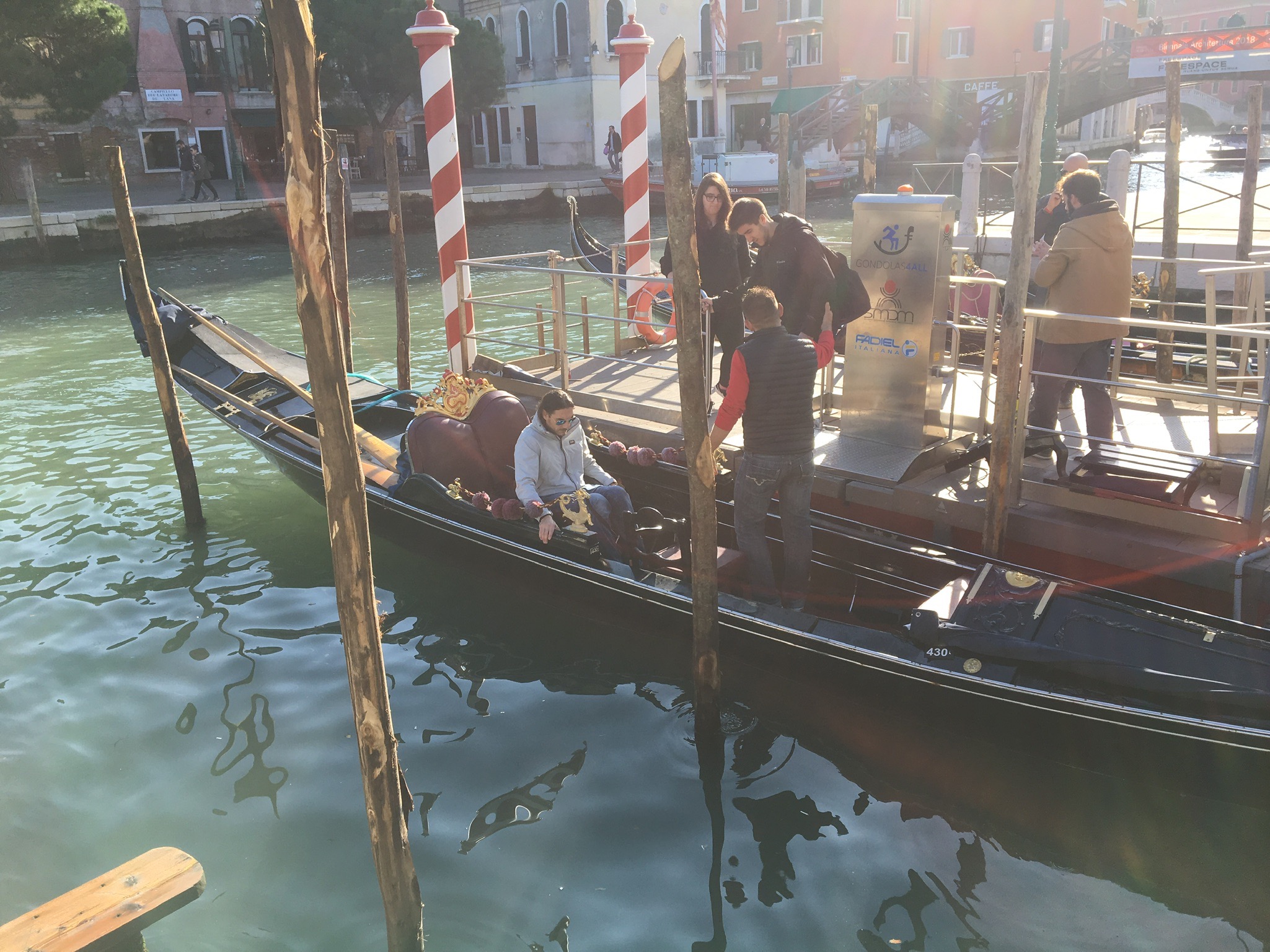person in wheelchair in a gondola